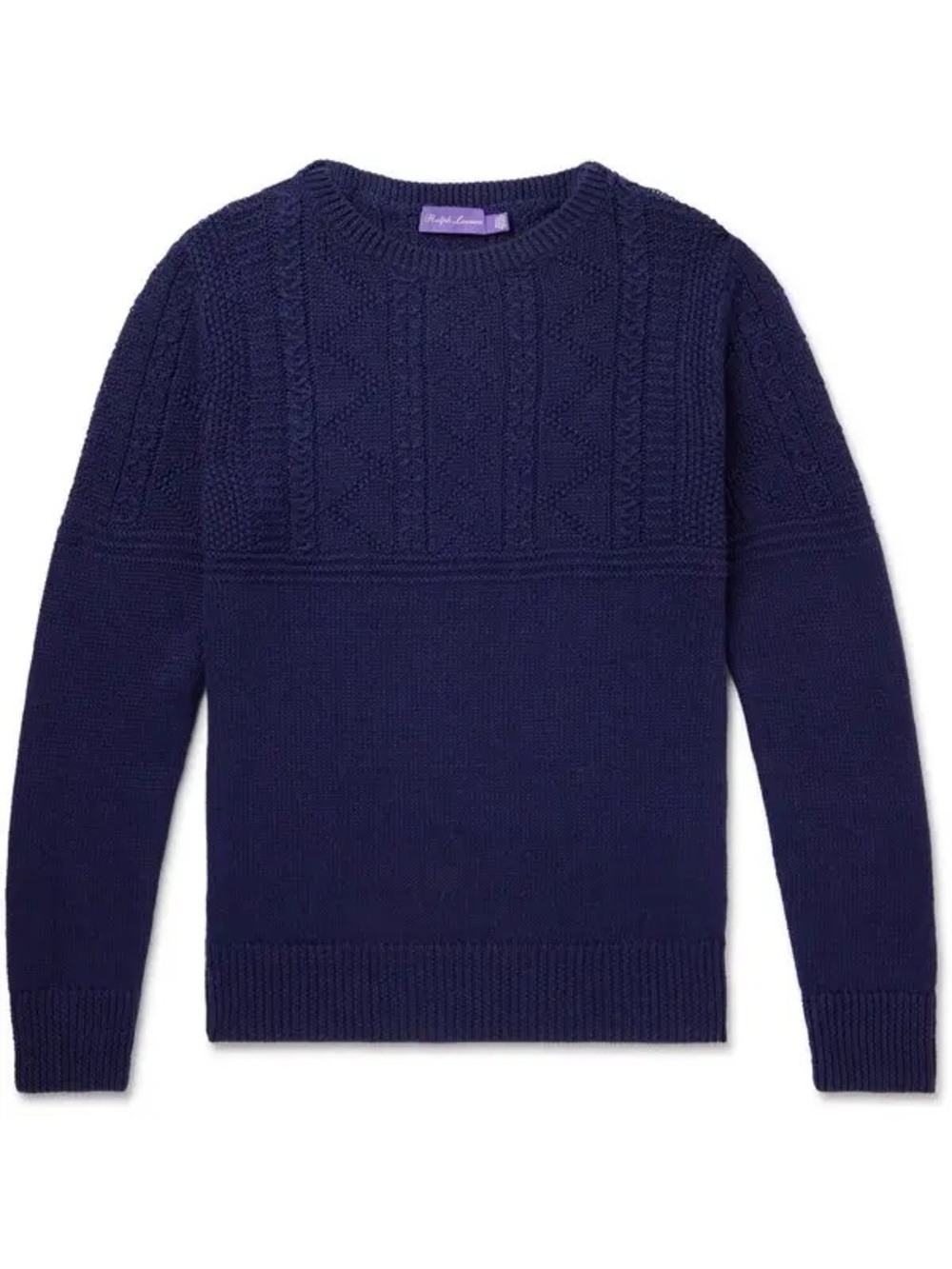 Ralph Lauren Purple Label Linen Cashmere luxury Cable Knit Sweater NWT Large